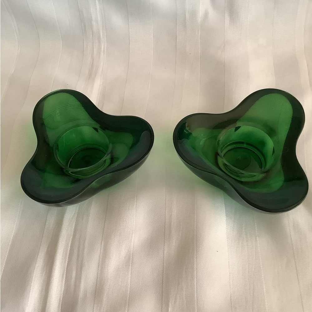 Villeroy & Boch - Pair of Green Votive Holders